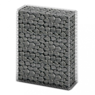 vidaXL Coș gabion cu capace, s&amp;acirc;rmă galvanizată, 100 x 80 x 30 cm foto