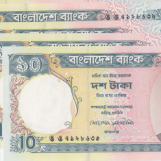 Bancnota Bangladesh 10 Taka (1997) - P33 UNC ( set 5 bucati )