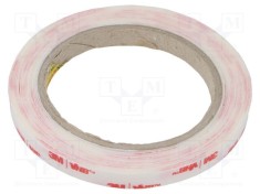 Bandă de fixare 3M, 9mm x 5,5m, acril albă, rezistentă la temperaturi -35&divide;90&deg;C