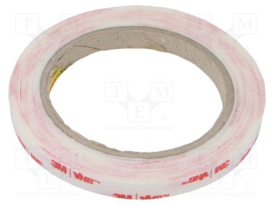 Bandă de fixare 3M, 9mm x 5,5m, acril albă, rezistentă la temperaturi -35&amp;divide;90&amp;deg;C foto