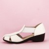 Sandale albe din piele naturala Calypso 127, 38, 40, Alb