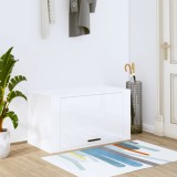 Pantofar de perete, alb extralucios, 70x35x38 cm lemn prelucrat