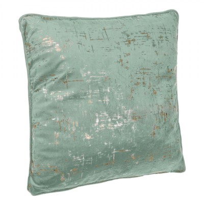 Perna Decorativa de Iarna Verde Menta Velvet Model cu Folie Aurie 45x45 cm foto
