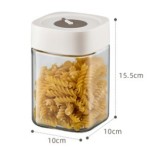 Borcan din Sticla de Inalta Calitate, Cyrax, Capac Ermetic, Uz Casnic, Depozitarea Condimentelor sau a Alimentelor Umede si Uscate, 1000 mL, 10x10x15.