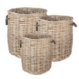 Cumpara ieftin Set 3 cosuri ratan bej (3) &Oslash; 60x54 cm / &Oslash; 50x50 cm / &Oslash; 40x44 cm