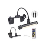 Lămpi LED HONWELL fără fir pentru tablouri cu telecomandă, cap rotativ, 3 moduri de iluminare, lumină de afișaj pentru țintă de darts, negru
