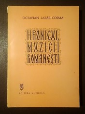 Octavian Lazăr Cosma (dedicație / autograf) - Hronicul muzicii rom&acirc;nești vol. V/ 5 1892-1920 (Epoca enesciană. Viața muzicală)