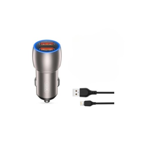 Incarcator auto SMART Quick charge USB QC3.0 36W + cablu lightning compatibil Iphone Cod: XO-CC52A Automotive TrustedCars