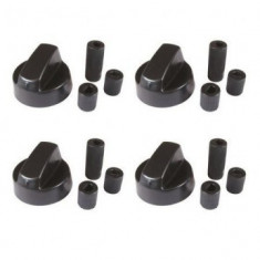 Buton aragaz universal set 4 buc, culoare negru foto