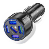 Incarcator Auto cu 5 Porturi USB Fast Charge 3.1A cu Multiple Sisteme de Siguranta Qualcomm 3.0, Calitate Premium, Negru, CBD CORAL BEST DEALS Negru c