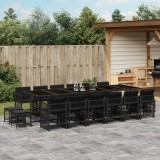 Cumpara ieftin Gossi set mobilier de gradina cu perne, 17 piese, negru, poliratan