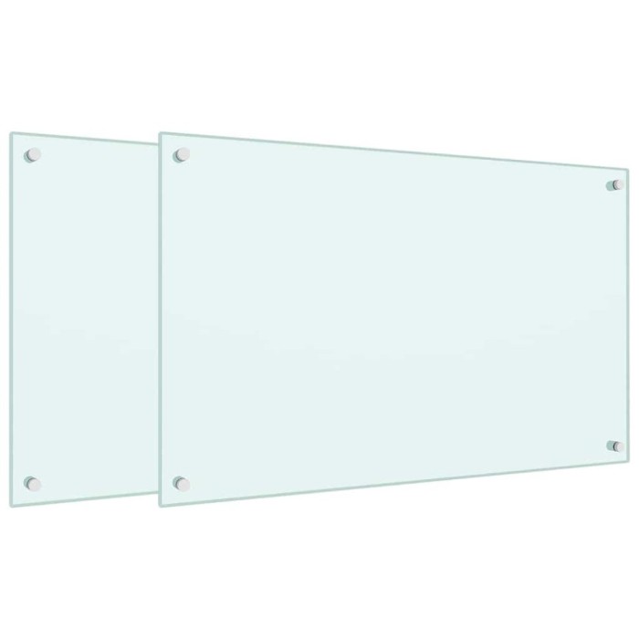 vidaXL Panou antistropi bucătărie 2 buc. alb 80x50cm sticlă securizată 3315787