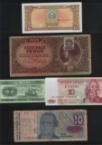 Set 5 bancnote de prin lume adunate (cele din imagini) #190, Asia