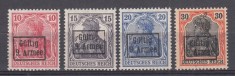 ROMANIA 1918 TIMBRE GERMANE CU SUPRATIPAR GULTIG 9 ARMEE GUMA ORIGINALA SARNIERA