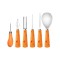 Set 3 piese pentru modelat sau sculptat dovleci, metal, plastic, argintiu, portocaliu