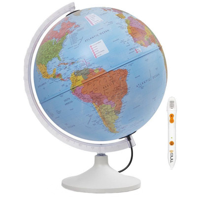 Glob pamantesc interactiv iluminat Parlamondo 30 cm, reda informatii limba engleza foto