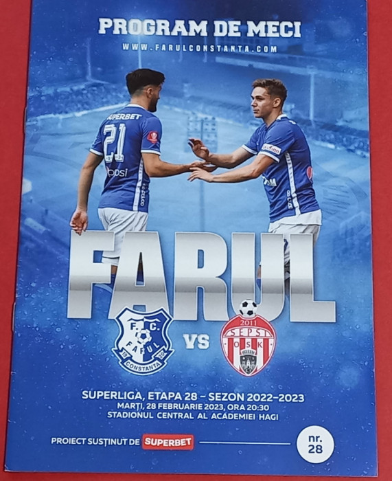 Program meci fotbal FARUL CONSTANTA - SEPSI OSK SFANTU GHEORGHE(28.02.2023)