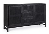 Cumpara ieftin Comoda lemn mango gri antracit 2 usi 3 sertare Weston 150x40x90 cm