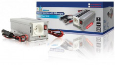 Invertor de tensiune 12V-230V,300W,iesire USB 5V,pin de pamantare,HQ 5412810141319 foto