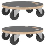 Cumpara ieftin Carucioare de transport, 2 buc., rotunde, &Oslash;38x11,5 cm, 250 kg