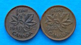 CANADA 1 CENT 1941 + 1 CENT 1963 STARE EXCELENTA, America de Nord, Cupru (arama)