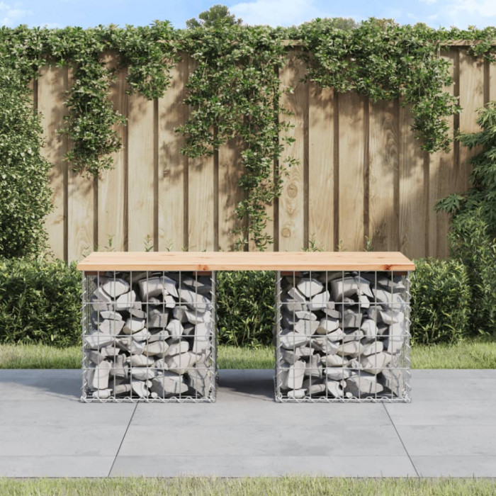 Banca de gradina, design gabion, 103x44x42cm, lemn masiv de pin GartenMobel Dekor