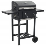 Gratar barbecue cu carbuni, raft inferior, negru GartenMobel Dekor, vidaXL