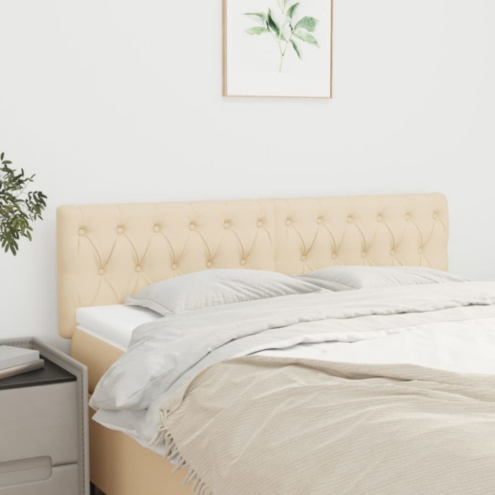 vidaXL Tăblii de pat, 2 buc, crem, 72x7x78/88 cm, textil