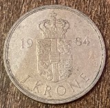 C50 - Moneda foarte veche - Danemarca - 1 coroana / krone - 1984, Europa