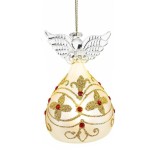 Ornament brad Craciun Inger sticla multicolora cu led II &Oslash; 6,5 cm x 10,5 H