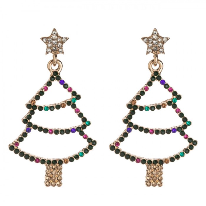 Cercei Christmas Tree, Bijuterii De Crăciun, Multicolor