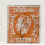 Romania 1871/72 Carol I cu barba 10 bani nedantelat, Regi, Nestampilat