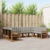 vidaXL Set de canapele de exterior 9 pcs Gri natural și deschis 3369050