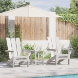 Scaune Adirondack pliabile vidaXL 2 bucăți Alb 74.5x80.5x90 cm HDPE
