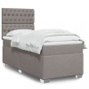 VidaXL Pat box spring cu saltea, gri taupe, 80x200 cm, textil