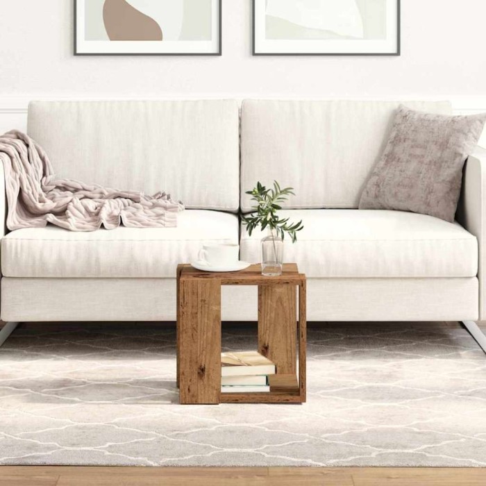 vidaXL Masă de cafea Lemn vechi 32 x 32 x 30 cm Lemn compozit