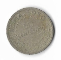 Moneda 50 centesimi 1950 - Somalia, 3,8 g argint