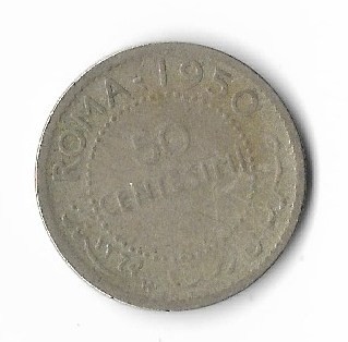 Moneda 50 centesimi 1950 - Somalia, 3,8 g argint foto