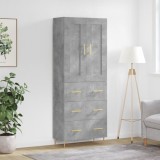 vidaXL Dulap &icirc;nalt, gri beton, 69,5x34x180, lemn compozit