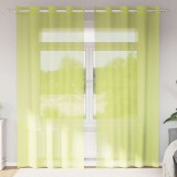 VidaXL Perdele Voile cu Oelii 2 buc Verde măr 140x245 cm