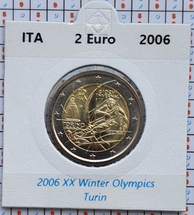 Italia 2 euro 2006 UNC - Winter Olympics - km 246 - cartonas personalizat - E001