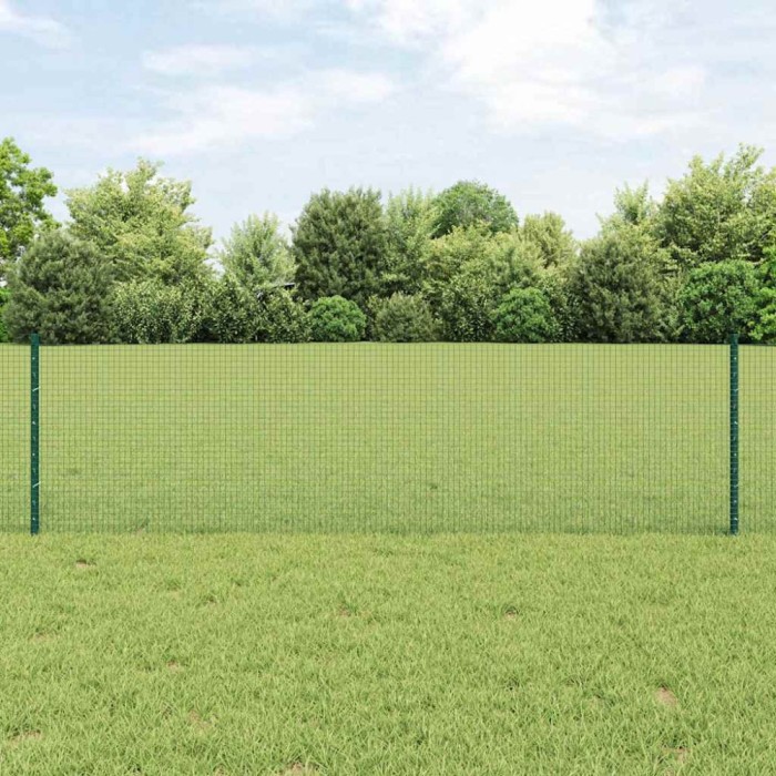 vidaXL &Icirc;mprejmuire sudată cu 44 U Posts Verde 0.6x100 m Oțel