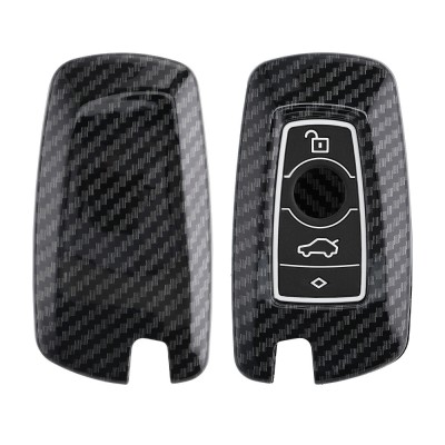 Husa Cheie Auto pentru BMW - 3 Butoane - Keyless Go, kwmobile, Plastic, Negru, 56723.03 foto
