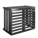 Outsunny Husă pentru aer condiționat exterior, din oțel galvanizat, Gard cu lamele pentru grădină, Gri &icirc;nchis | Aosom Romania
