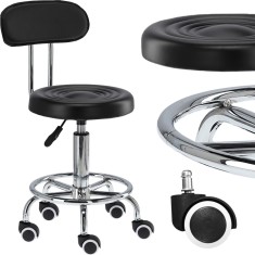 Taburet cosmetic cu spătar Hoker