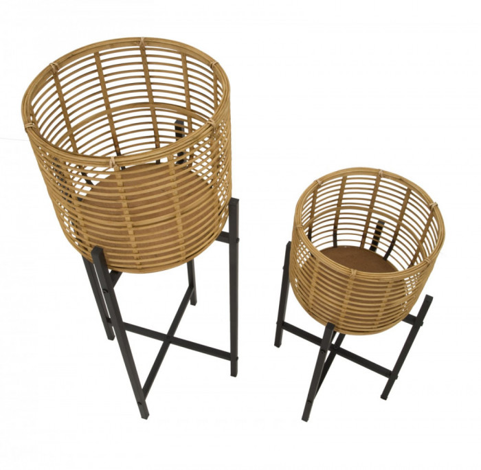 Mauro Ferretti Set Suport De Flori Rattan Cm &Oslash; 38X90-33X60