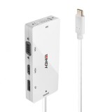 Adaptor USB-C la HDMI / VGA/ Displayport / DVI T-M Alb, Lindy L43279