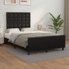 VidaXL Cadru de pat cu tăblie, negru, 120x200 cm, piele ecologică