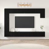 vidaXL Set comodă TV Pe perete 9 pcs Stejar negru 100 x 30 x 30.5 cm