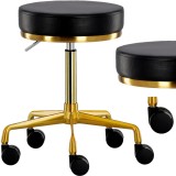 Taburetul cosmetic rotund, hoker, negru.
